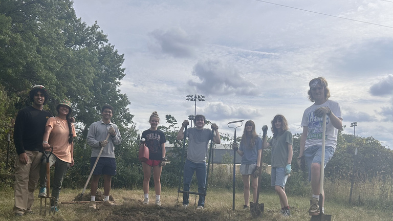 group photo at the garden